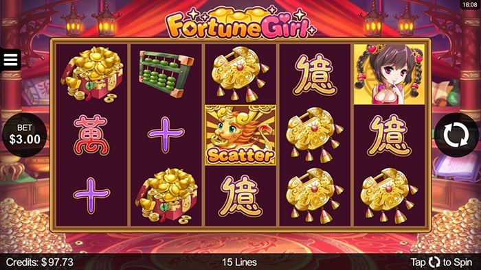 準新作の「Fortune Girl」を$3ベットで回す
