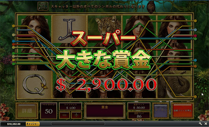 $2,900獲得 スーパー大きな賞金$2,900