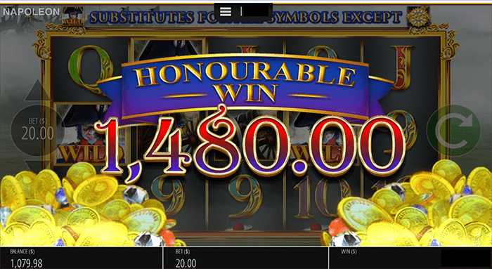 1,480ドル獲得 1,480ドル獲得