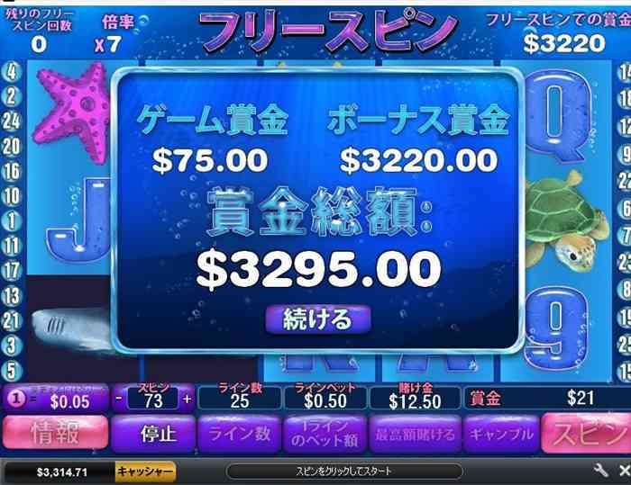 3,295ドル獲得 3,295ドル獲得