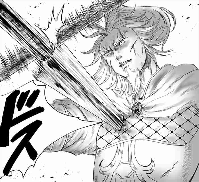 槍で突かれるグリ将軍 槍で突かれるグリ将軍