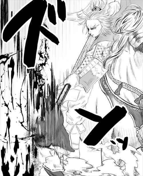ゴブリンを倒すグリ将軍 ゴブリンを倒すグリ将軍