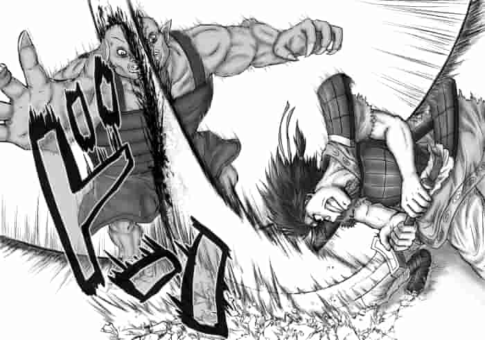 神殿を揺るがす一撃! 必殺技を放つ太イラスト