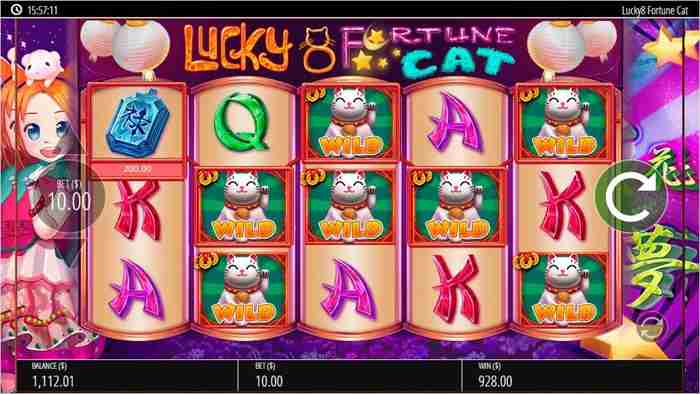 最終決戦に選んだスロットはLucky 8 Fortune Cat 猫がモチーフのLucky 8 Fortune Catスロット起動画面