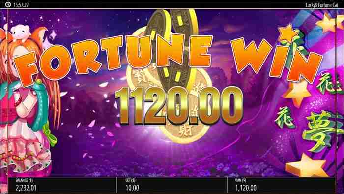 一撃$1,120で生き延びたぜ! $1,120獲得画面