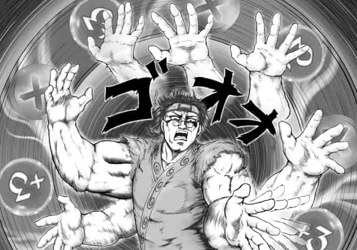 フハハハハ!ギャンブル無双! 世紀末風の構えと作画の太イラスト