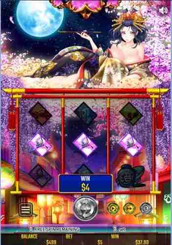油断ならねえ。 花魁RUSH1セット目の残り1スピン画面
