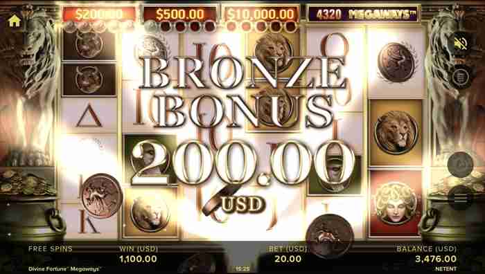 ブロンズジャックポット上乗せええええ! またブロンズコイン収集で$200獲得画面