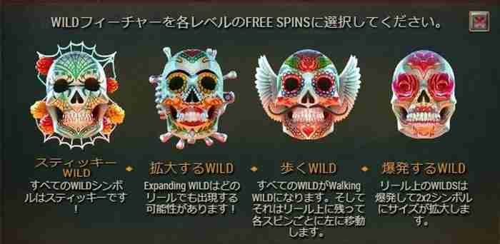 今度はスティッキーワイルドにするぞ! 再度wild選択画面