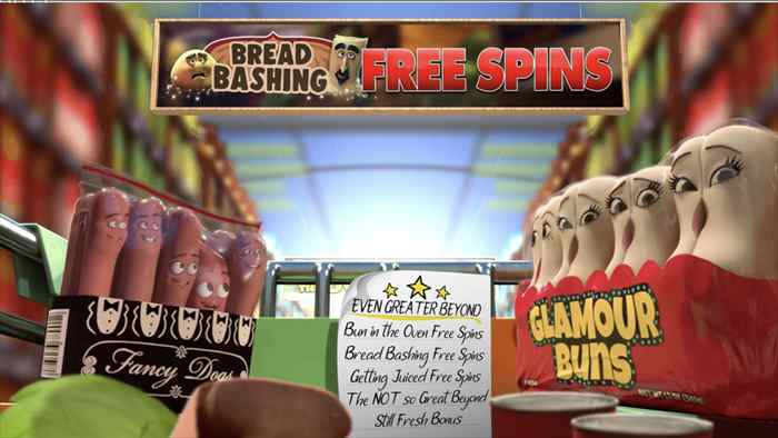 上位のほうのボーナスだ Bread Bashing Free Spins獲得画面