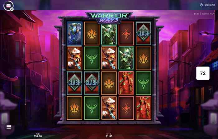 LASHボーナスゲームに突入だルオオオオ! CLASHシンボルが3つ出現した画面