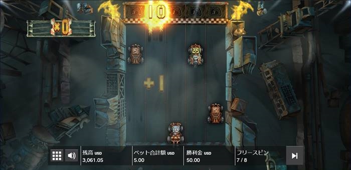 1台ゴールするたびに、フリースピン回数が1回追加 カーシンボルがゴールしフリスピ回数増加