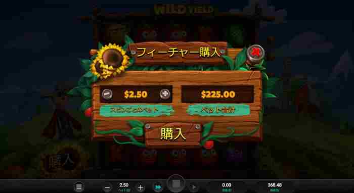 フリースピンが買える フィーチャー購入画面