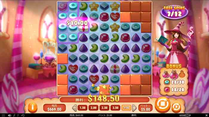 ボーナスゲームがトリガーされる フリースピン中に指定されたシンボル