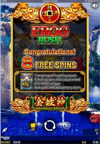 FROG Rushゲット! 「金蛙神−Dreams of Gold」のフリースピンゲット