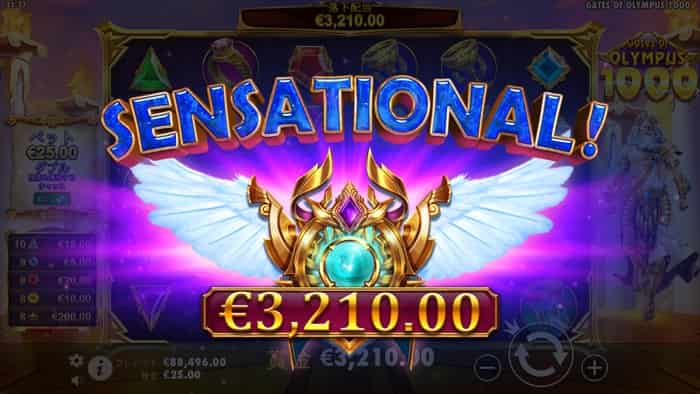 センセーショナル勝利 3,210ユーロのセンセーショナル勝利