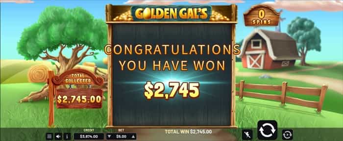 2,745ドルの圧倒的大勝利! 勝利金合計は5ドルベットの549倍で2,745ドル